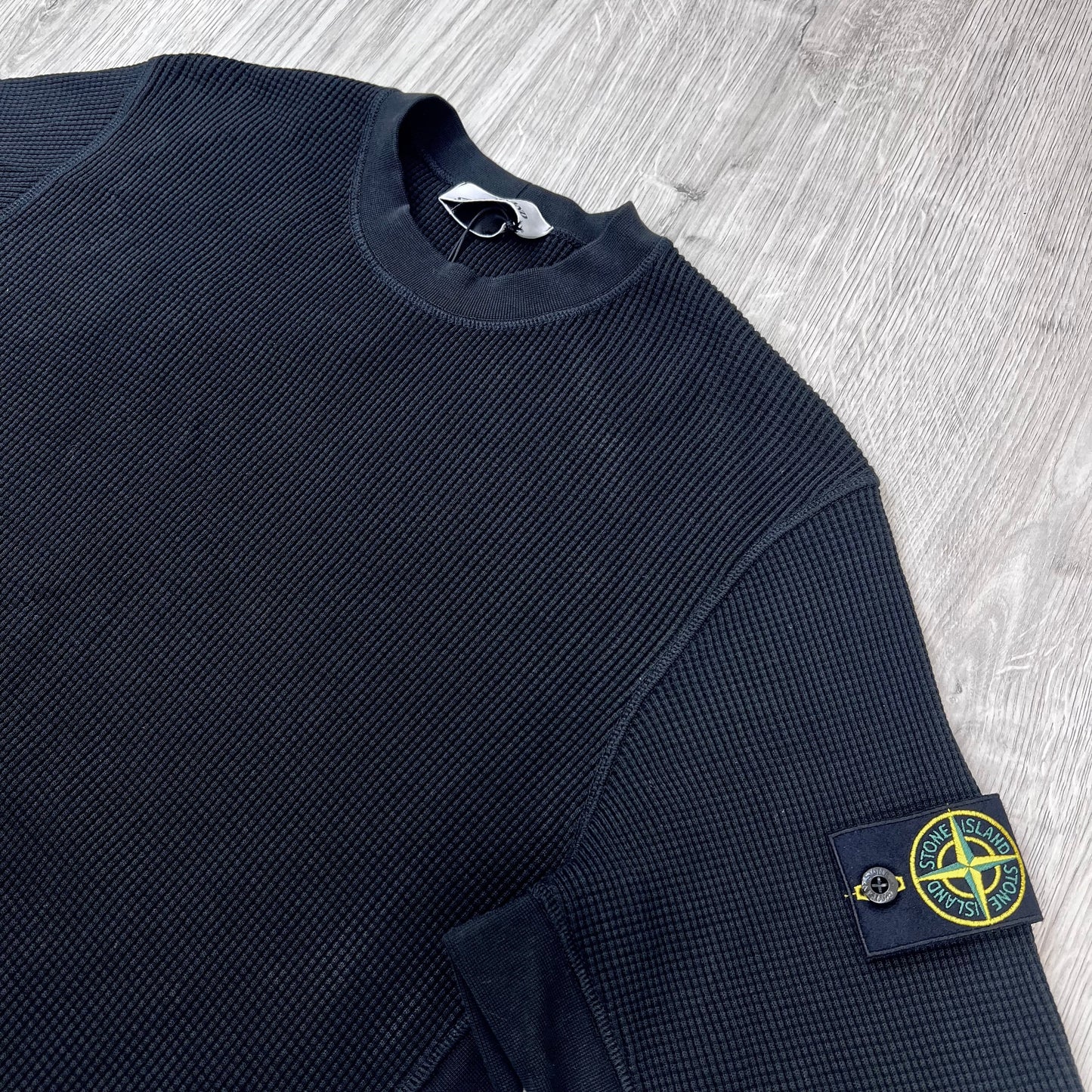 Stone Island Waffle Sweatshirt - Black