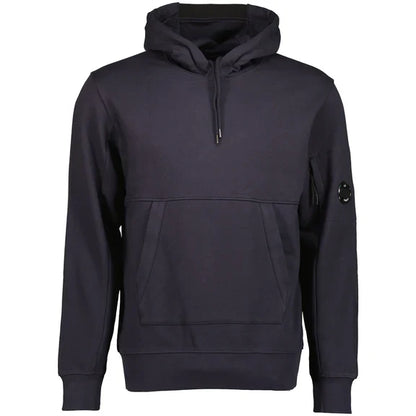 Cp Company 16cm Diagonal Raised Lens Overhead Hoodie In Navy