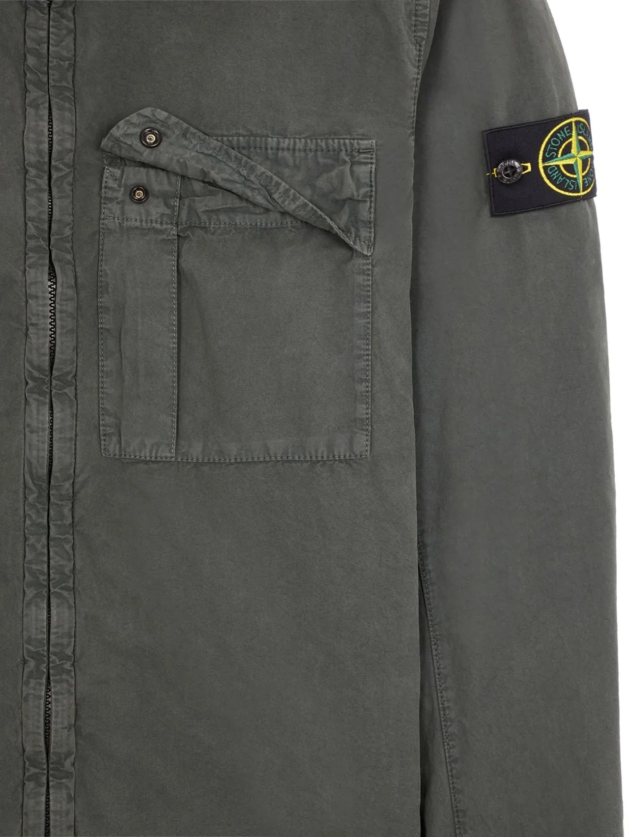 Stone Island Garment Dyed Overshirt Musk Green