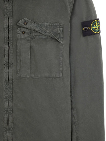 Stone Island Garment Dyed Overshirt Musk Green