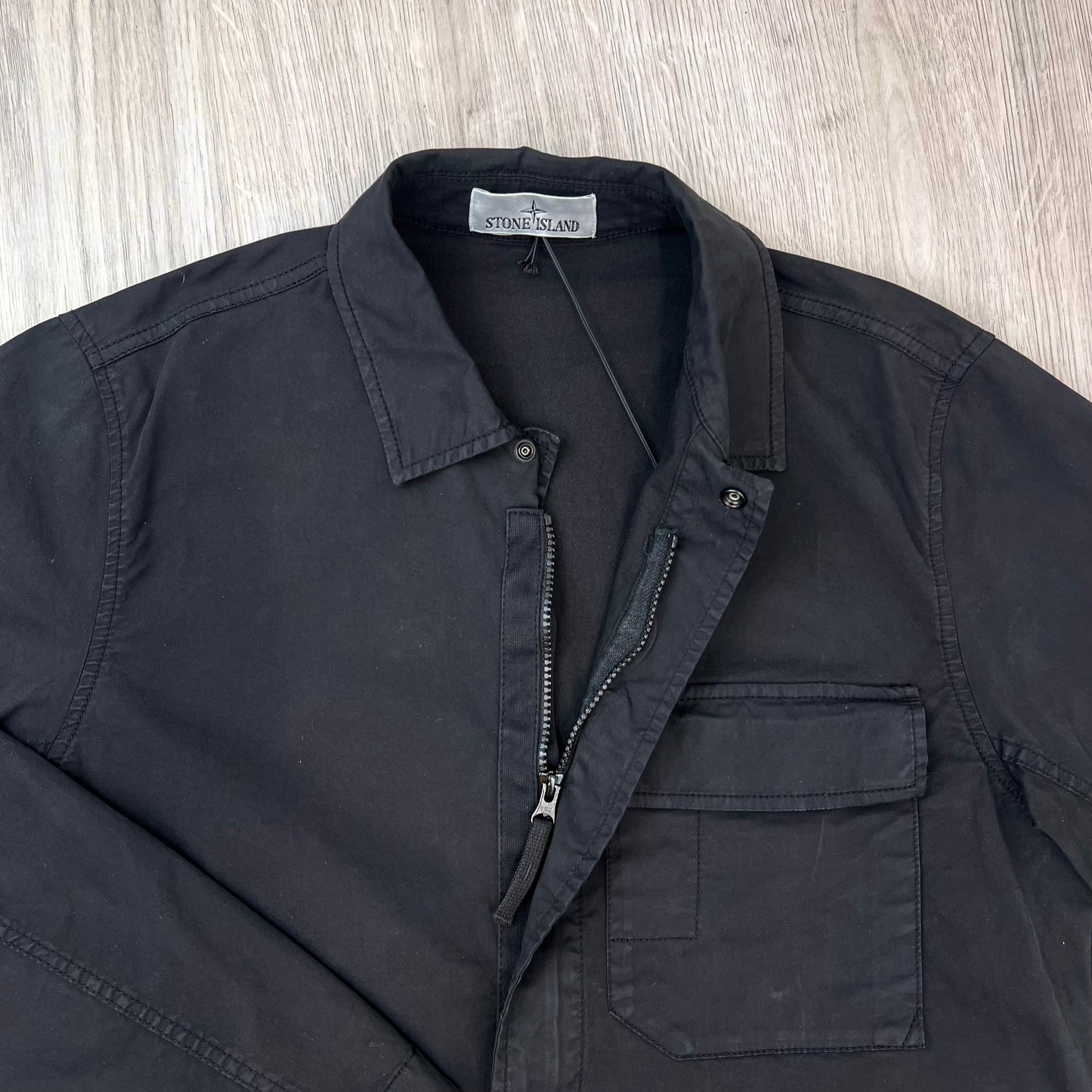 Stone Island Zip Overshirt - Black