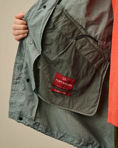 Cp Company Flatt Nylon Fishtail Goggle Parka Jacket In Stormy Weather