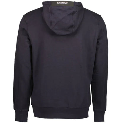 Cp Company 16cm Diagonal Raised Lens Overhead Hoodie In Navy