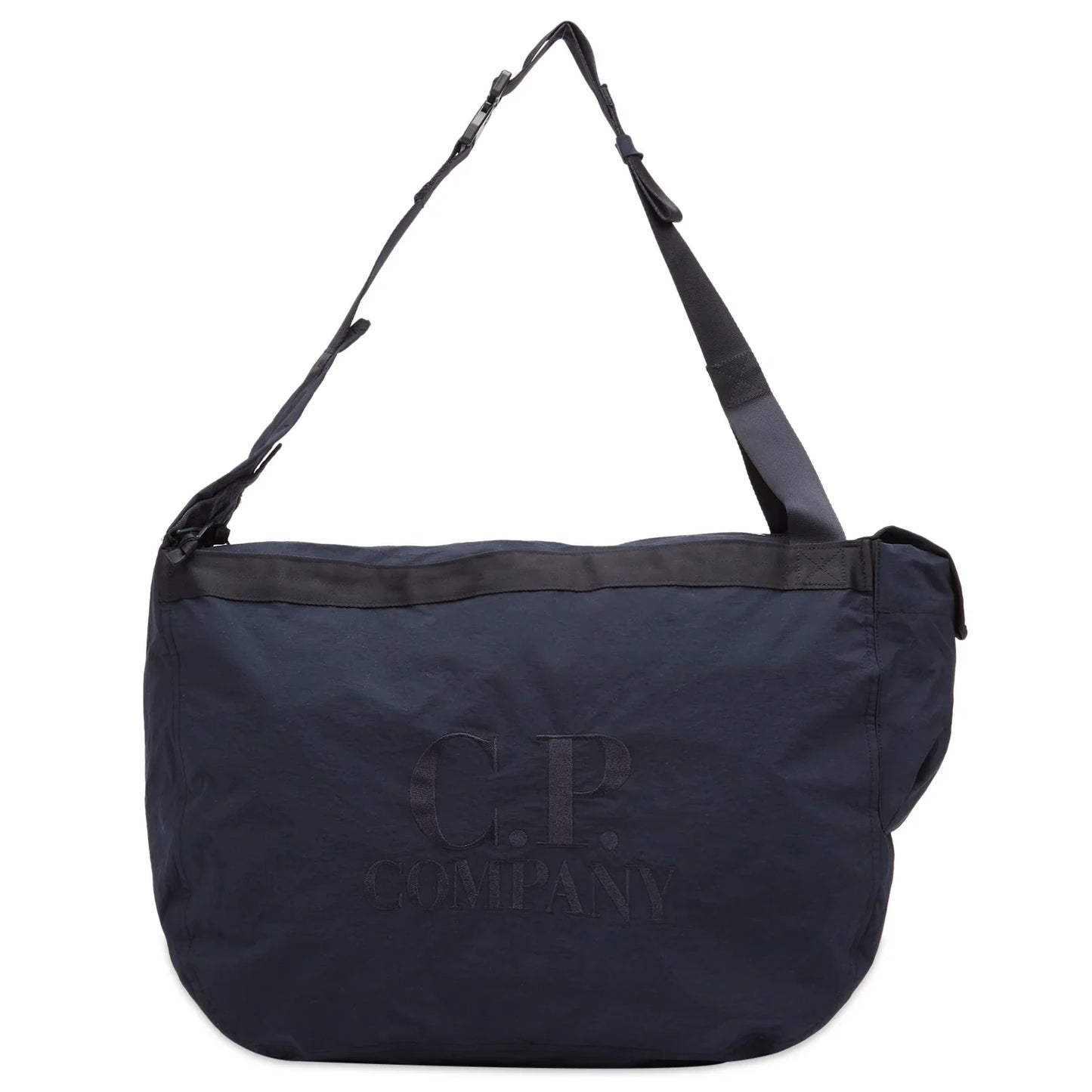 Cp Company Plain Paper Touch Zipped Logo Bag In Navy with Certilogo
