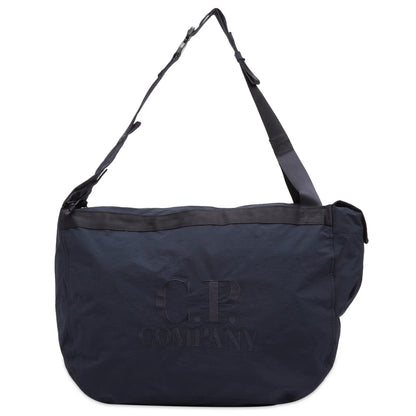 Cp Company Plain Paper Touch Zipped Logo Bag In Navy with Certilogo