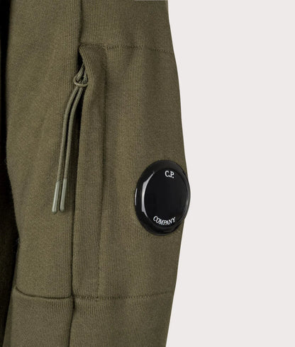 Cp Company 16cm Diagonal Raised Quarter Zip Lens Sweatshirt In Ivy Green