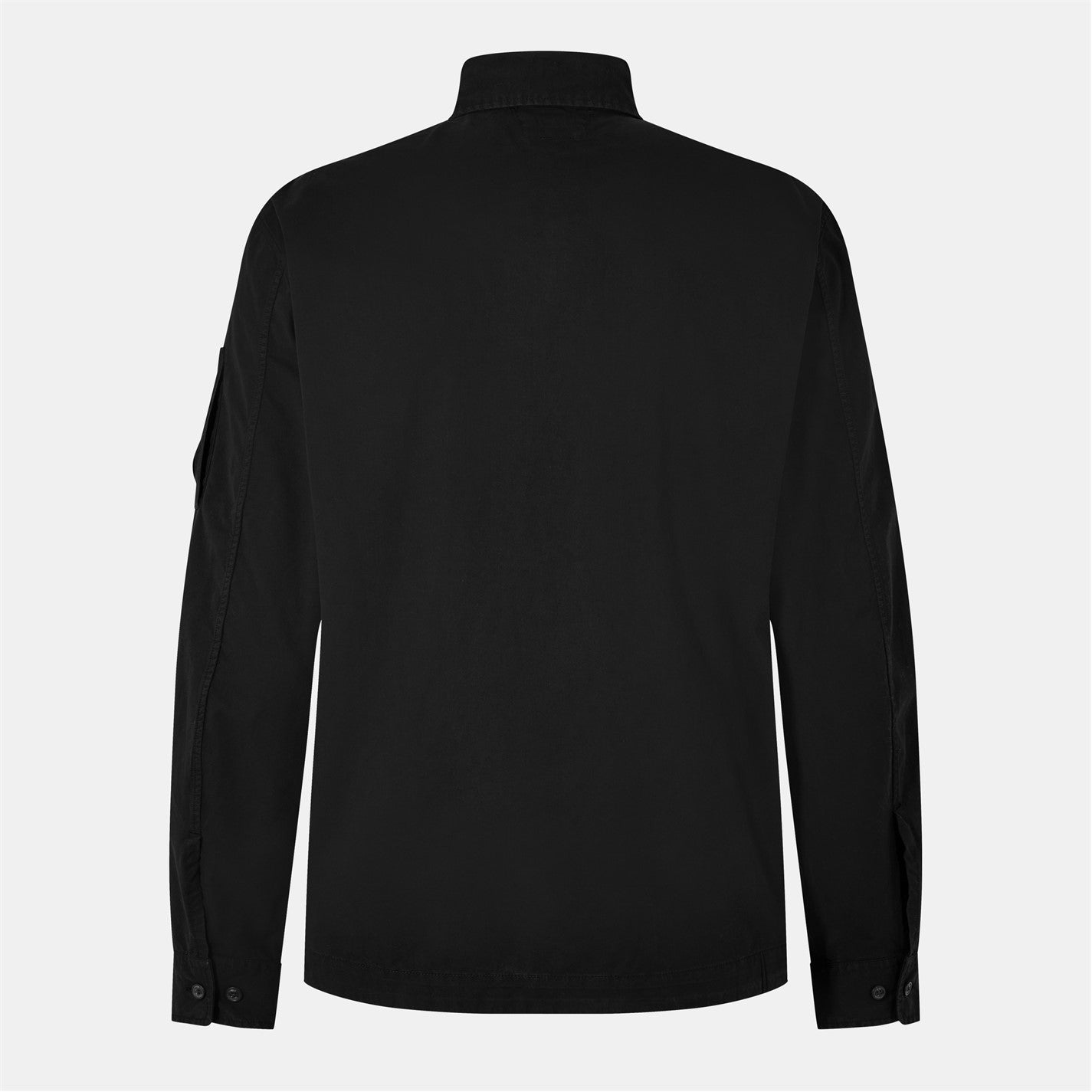 Cp Company 090U Organic Gabardine Lens Zip Overshirt In Black