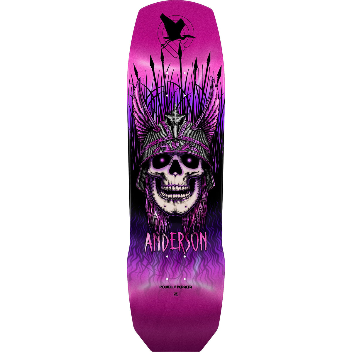 Powell Peralta Skateboard Deck Andy Anderson Heron Skull Pink Foil 9.13" x 32.8"