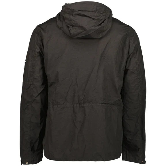Cp Company Flatt Nylon Reversible Hooded Lens Jacket In Black