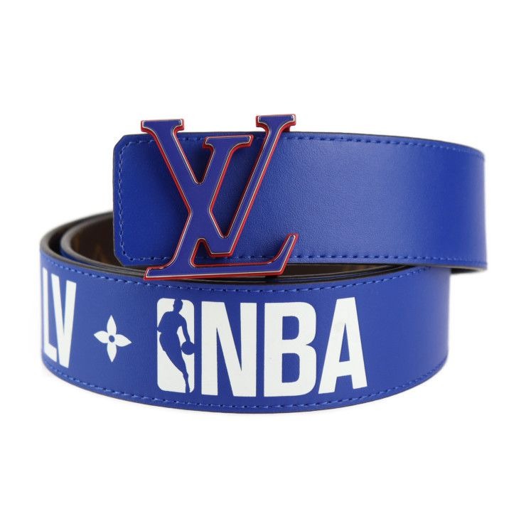 Louis Vuitton NBA Belt Mp278 Monogram Canvas Leather Brown Blue Red Virgil