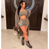 Load image into Gallery viewer, Alice 3pcs cardigan/shorts set (Taupe)