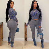 Load image into Gallery viewer, Sade slit Jeans (Blue)