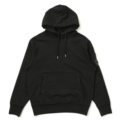 Cp Company 099A Brushed Emerised Resist Dyed Lens Hoodie In Black