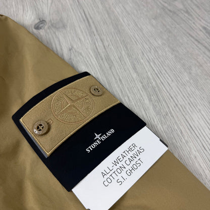 Stone Island Ghost Canvas Pea Coat - Dark Beige
