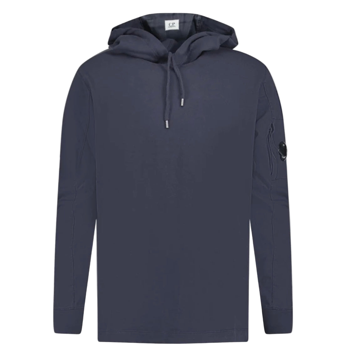 Cp Company Light Fleece Lens Overhead Hoodie In Navy