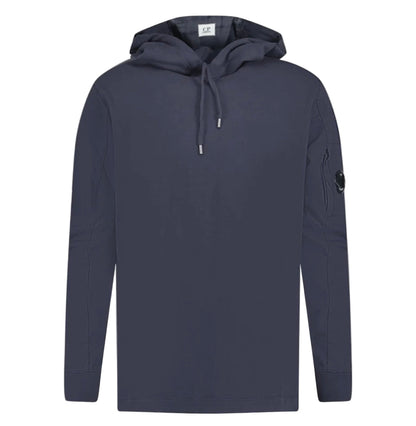 Cp Company Light Fleece Lens Overhead Hoodie In Navy