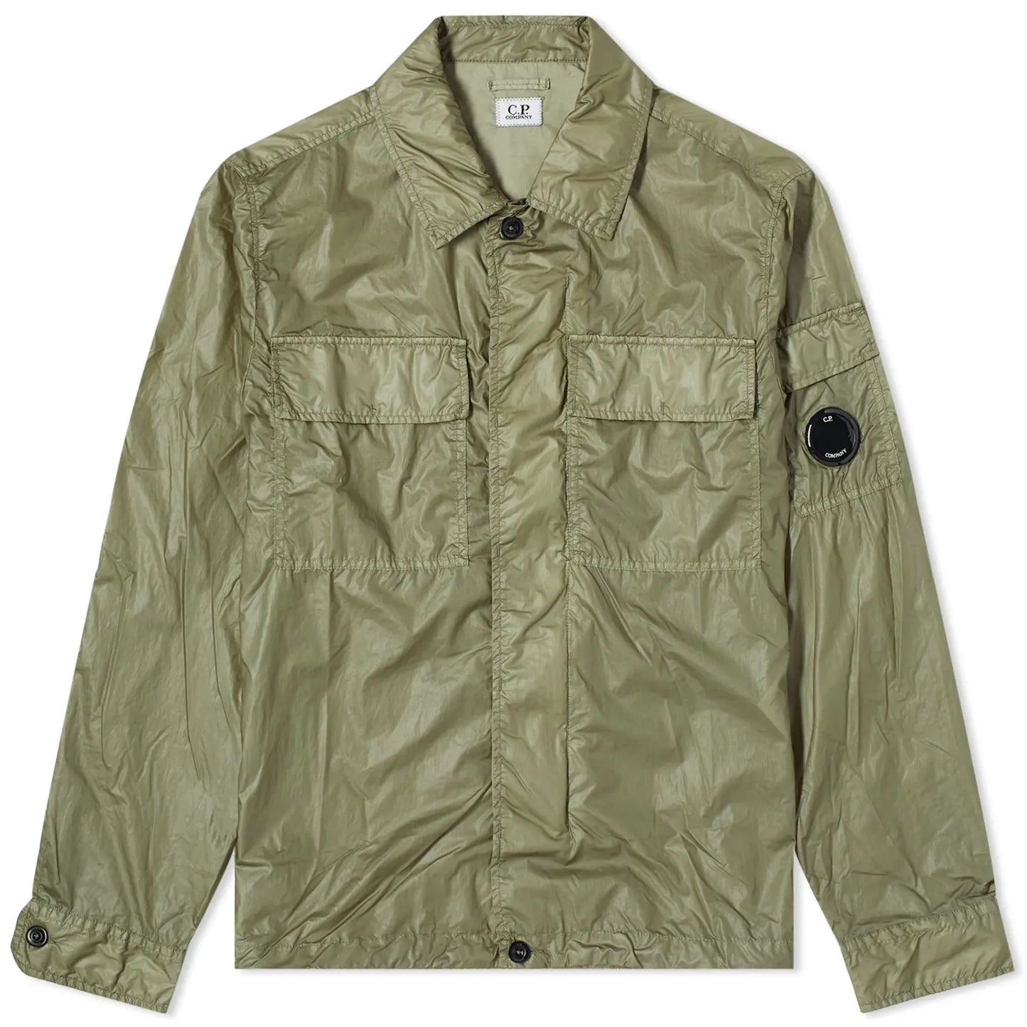 Cp Company Cs II Lens Overshirt In Agave Green