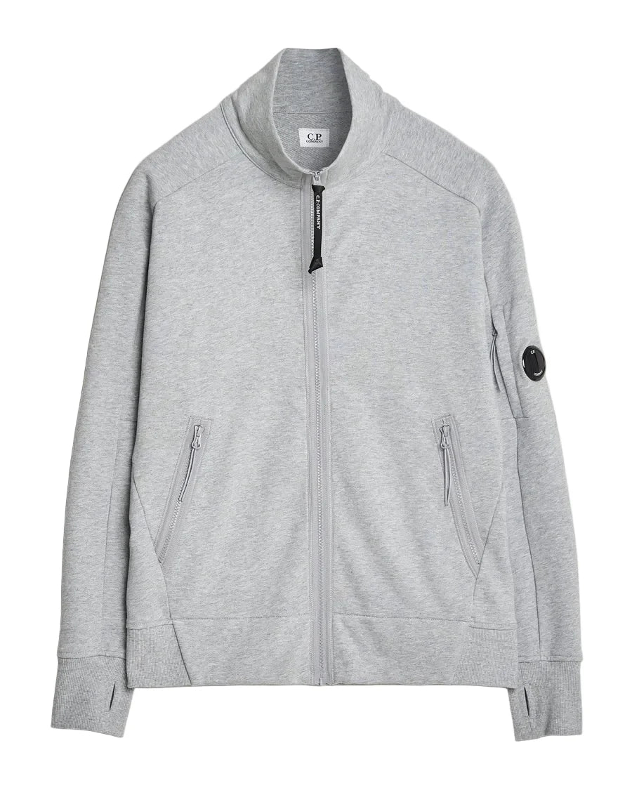 Cp Company Diagonal Raised Lens Full Zip In Grey