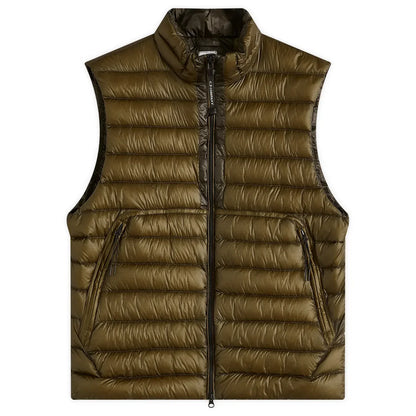 Cp Company 201A D.D Shell Lens Down Gilet In Ivy Green with Certilogo