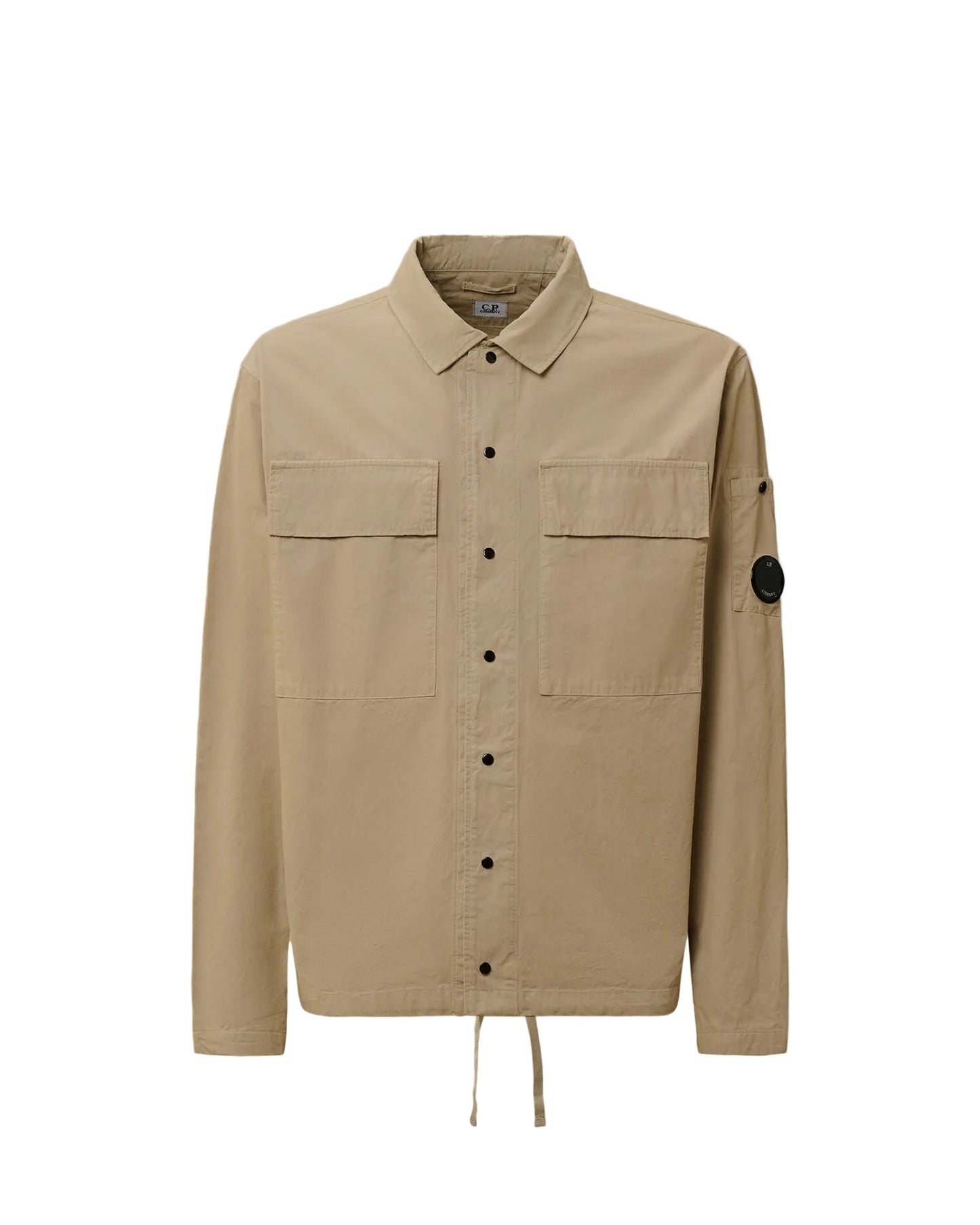 Cp Company Microreps Peached Lens Overshirt In London Fog Grey