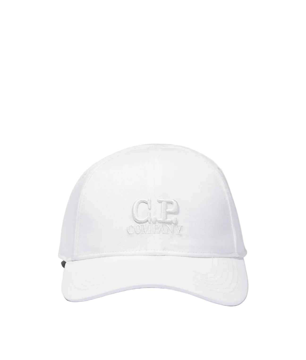 Cp Company Gabardine Logo Cap In White