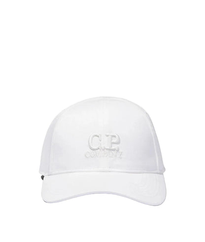 Cp Company Gabardine Logo Cap In White