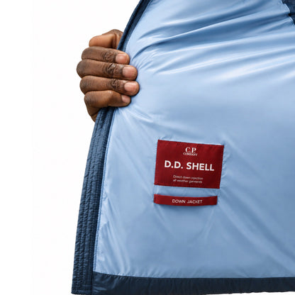 Cp Company 201A D.D Shell Lens Down Gilet In Pacific Coast with Certilogo