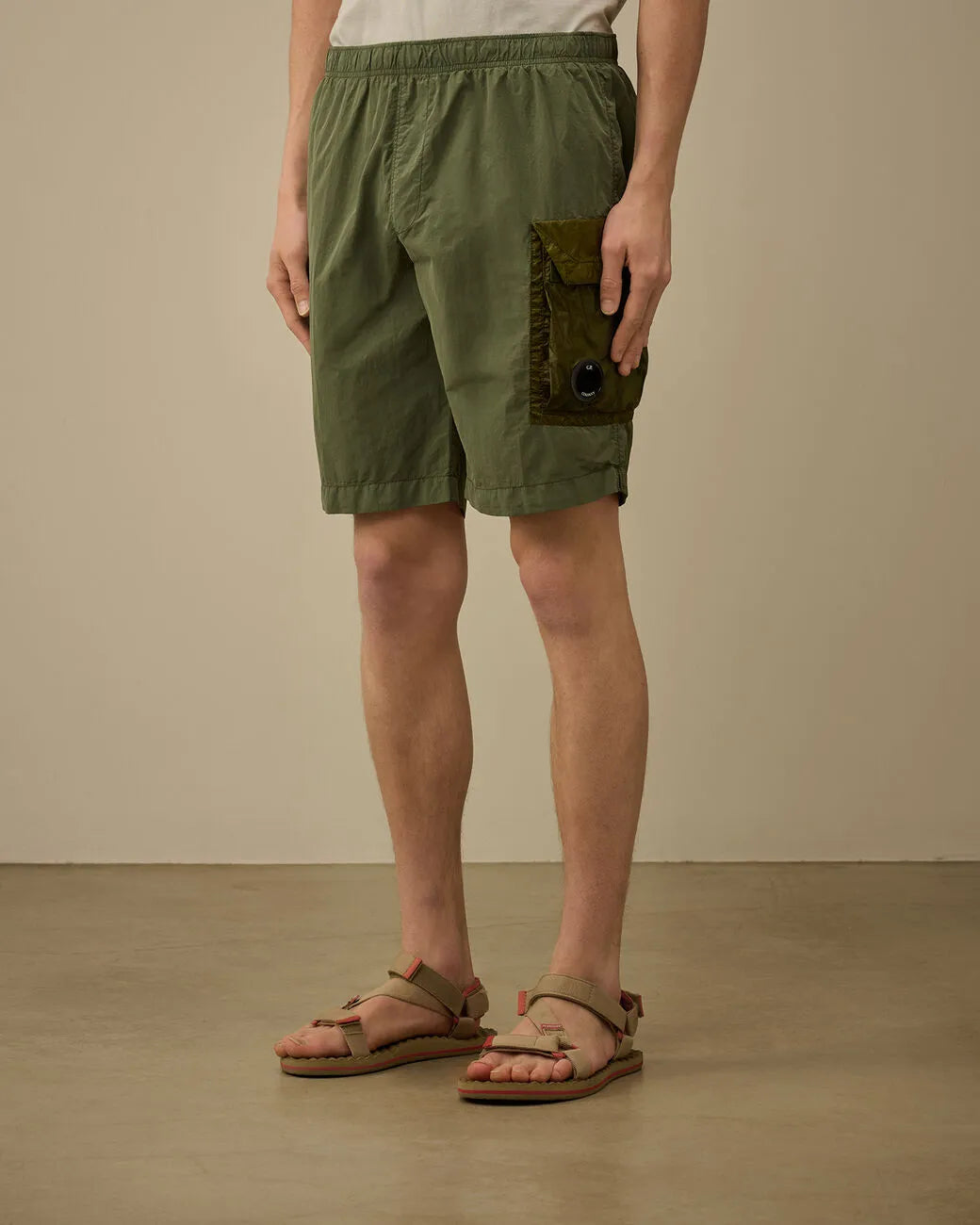 Cp Company 232A Flatt Nylon Mixed Cargo Swim Shorts In Thyme