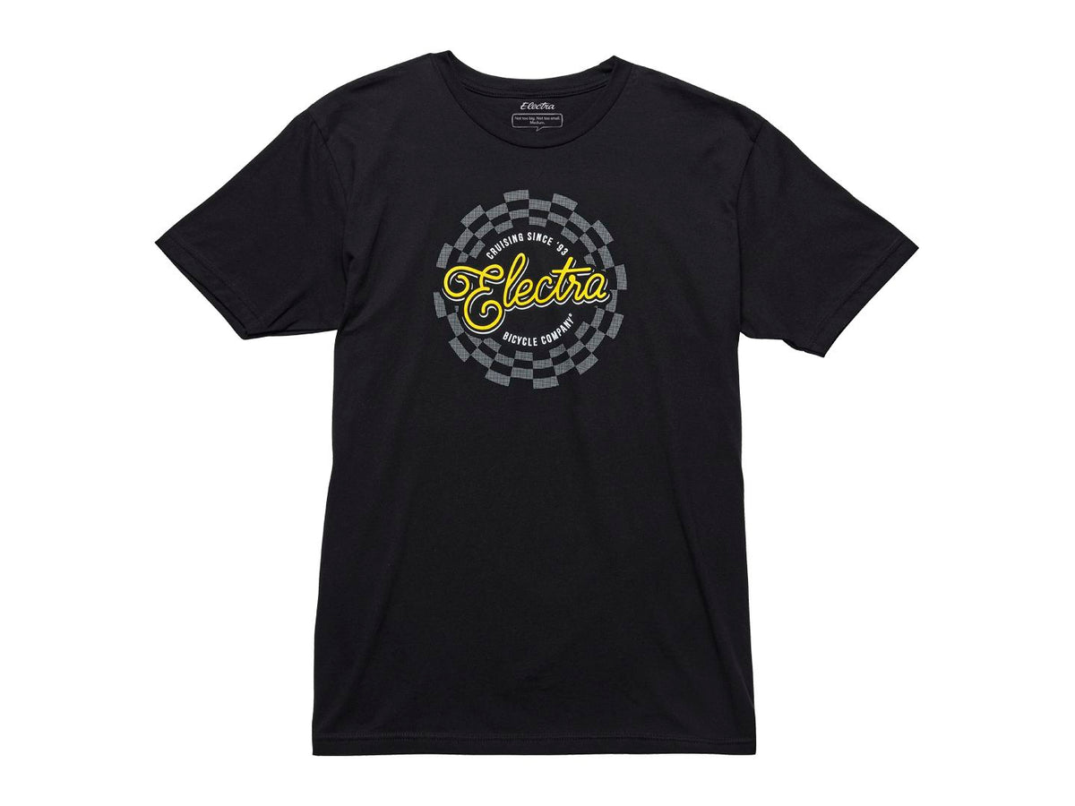 Electra Classic Check Tee Men Small Black Shirt