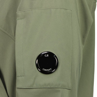 Cp Company Shell-R Hooded Lens Jacket In Agave Green