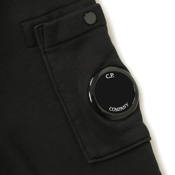 Cp Company 099A Brushed Emerised Resist Dyed Lens Hoodie In Black