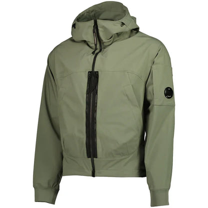 Cp Company Shell-R Hooded Lens Jacket In Agave Green