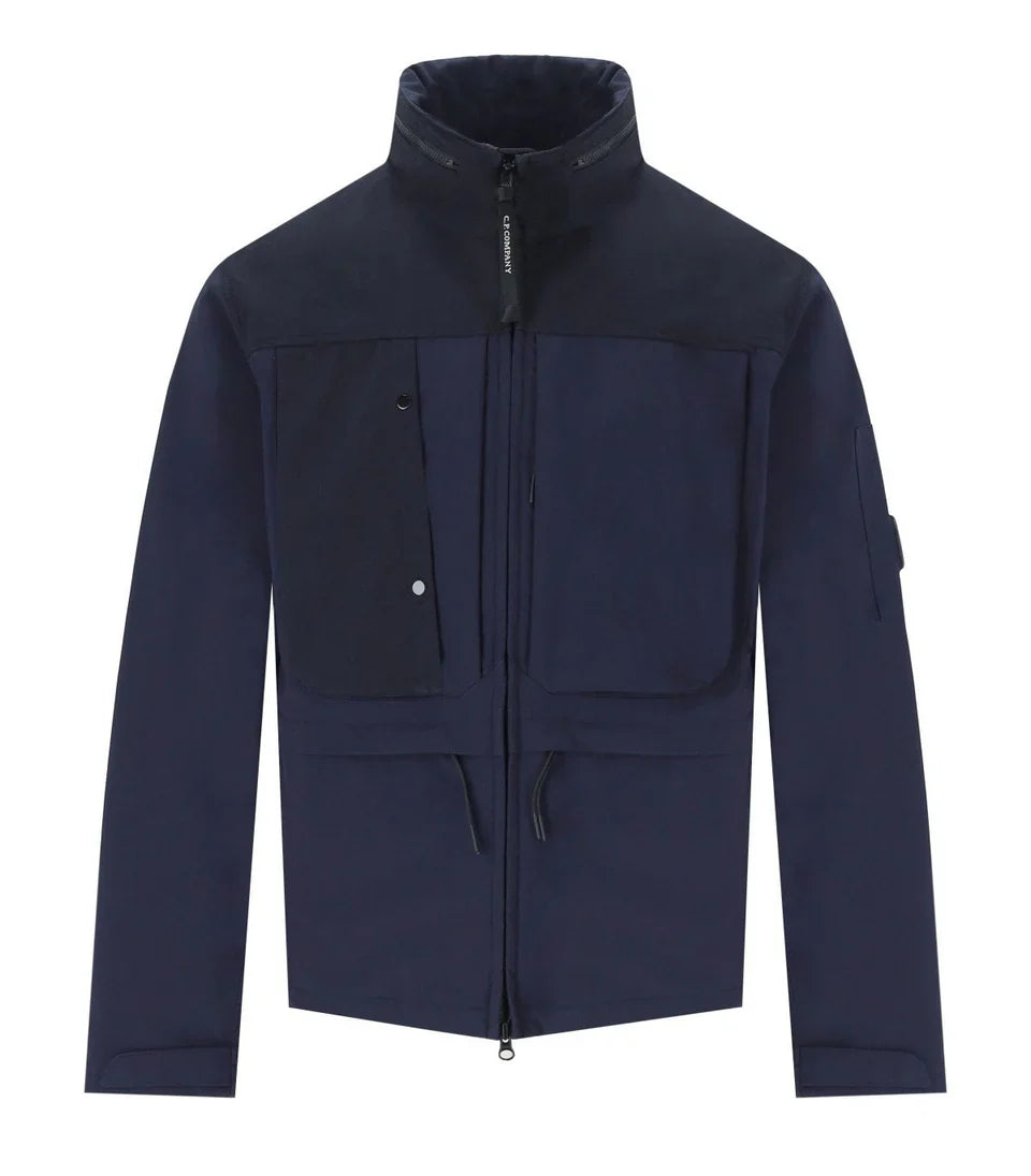 Cp Company Gd Shell Mixed Jacket In Navy