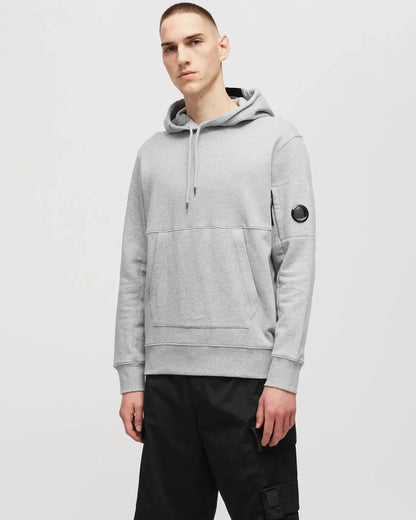 Cp Company 16cm Diagonal Raised Lens Overhead Hoodie In Grey M93
