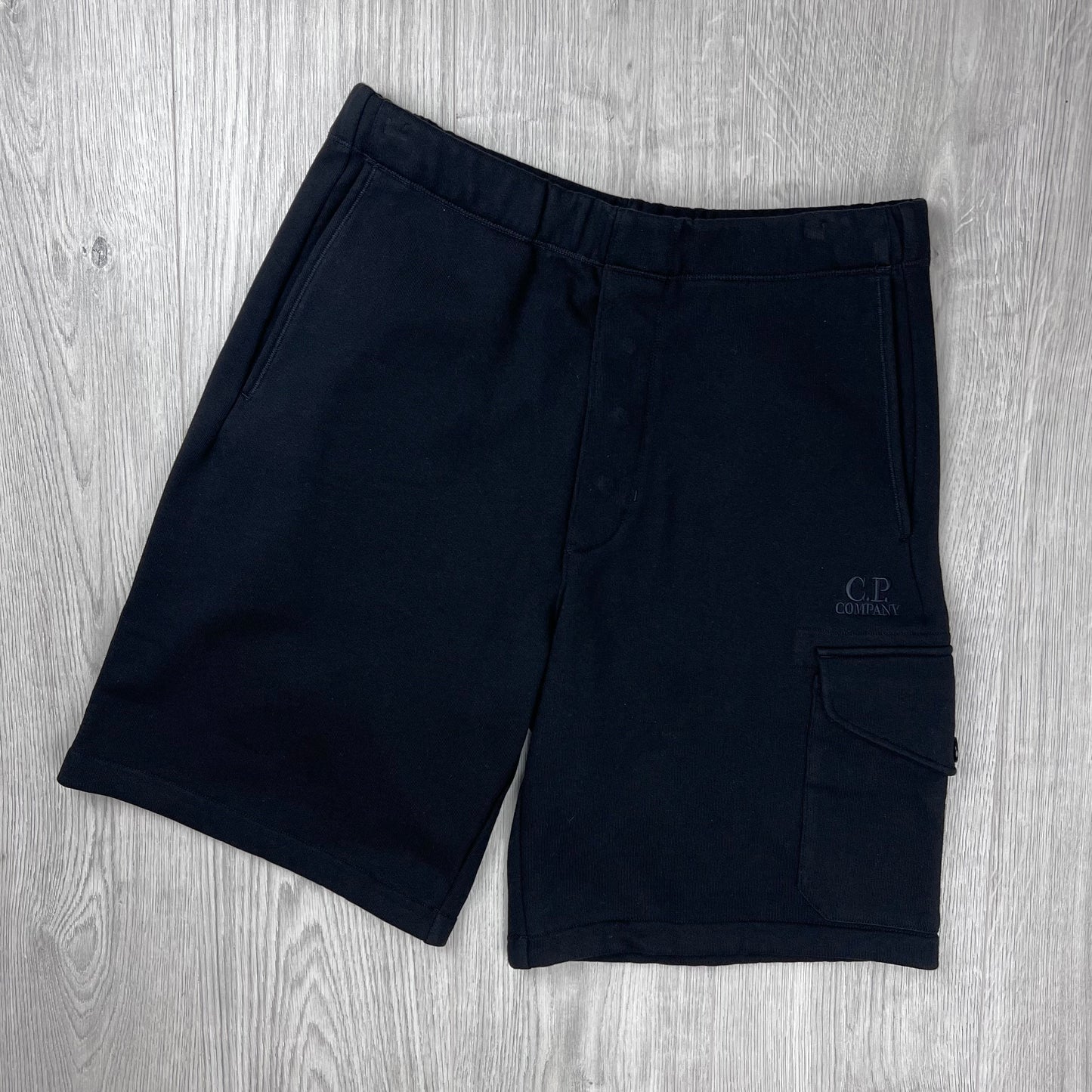 CP Company Raised Fleece Jersey Shorts - Black