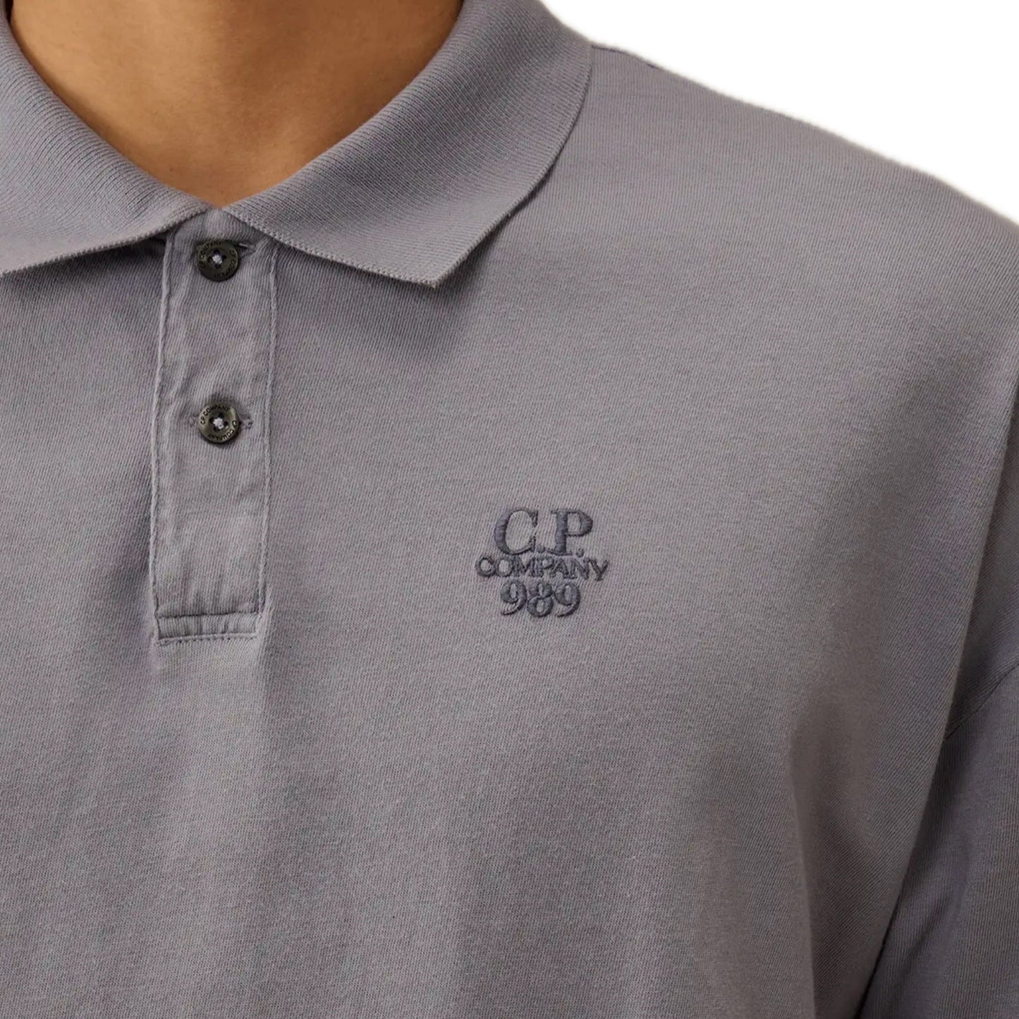 Cp Company Box Fit 989 Logo Polo Shirt In Lavender With Certilogo