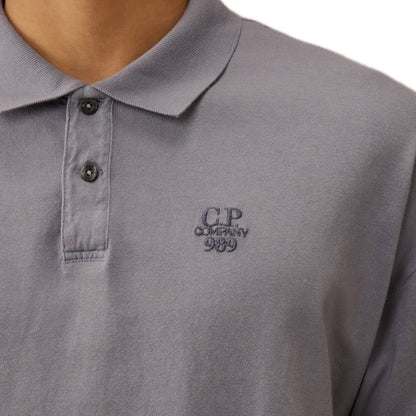 Cp Company Box Fit 989 Logo Polo Shirt In Lavender With Certilogo