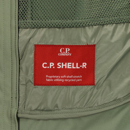 Cp Company Shell-R Hooded Lens Jacket In Agave Green