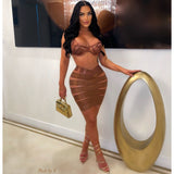 Load image into Gallery viewer, Ruby caged skirt set (Mocha)