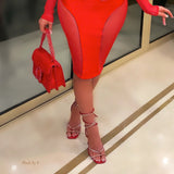 Load image into Gallery viewer, Rouge crystal laced heel (Red)