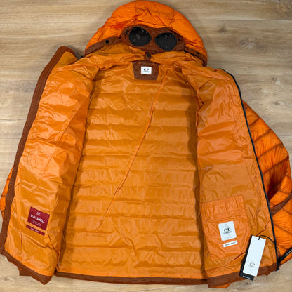 C.P. Company D.D. Shell Goggle Down Jacket in Russet Orange