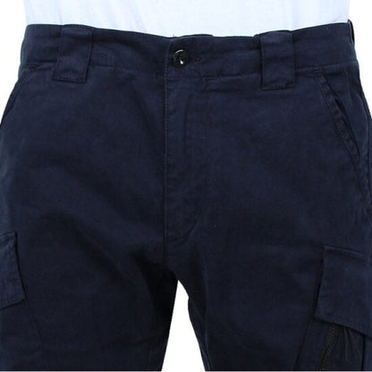 Cp Company 124A Stretch Satin Lens Cargo Pants In Navy