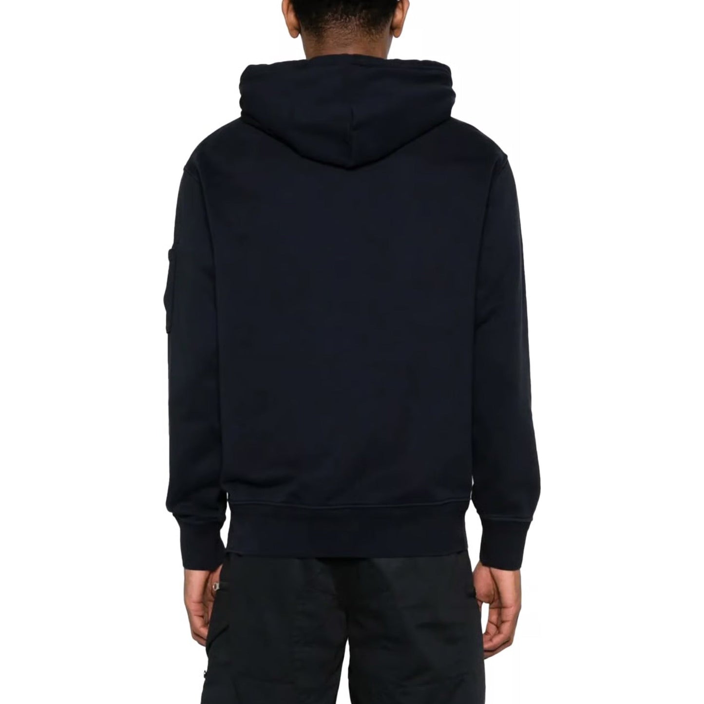 Cp Company 099A Brushed Emerised Resist Dyed Lens Hoodie In Navy