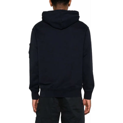 Cp Company 099A Brushed Emerised Resist Dyed Lens Hoodie In Navy
