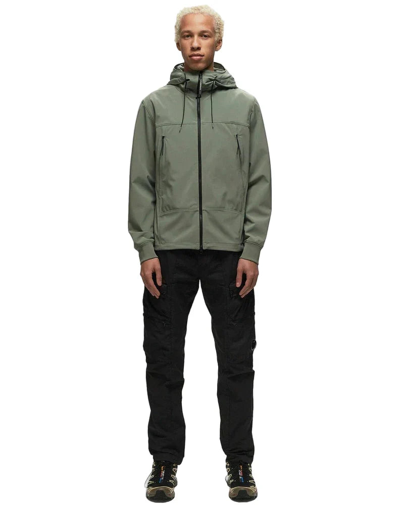 Cp Company S/S Goggle Soft Shell Jacket In Agave Green