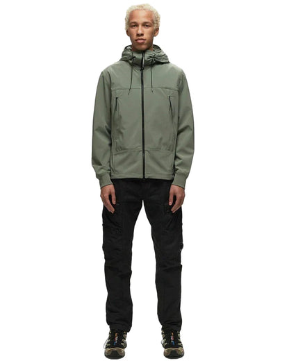 Cp Company S/S Goggle Soft Shell Jacket In Agave Green