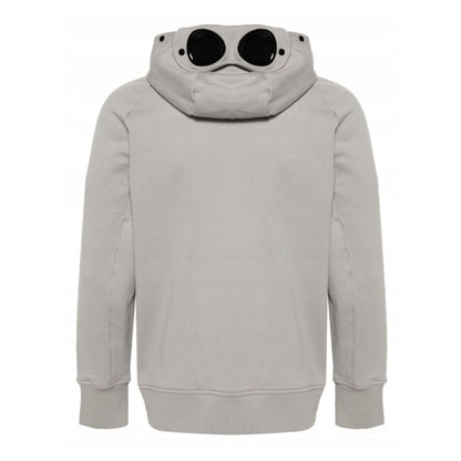 Cp Company Goggle Full Zip Hoodie In Drizzle Grey