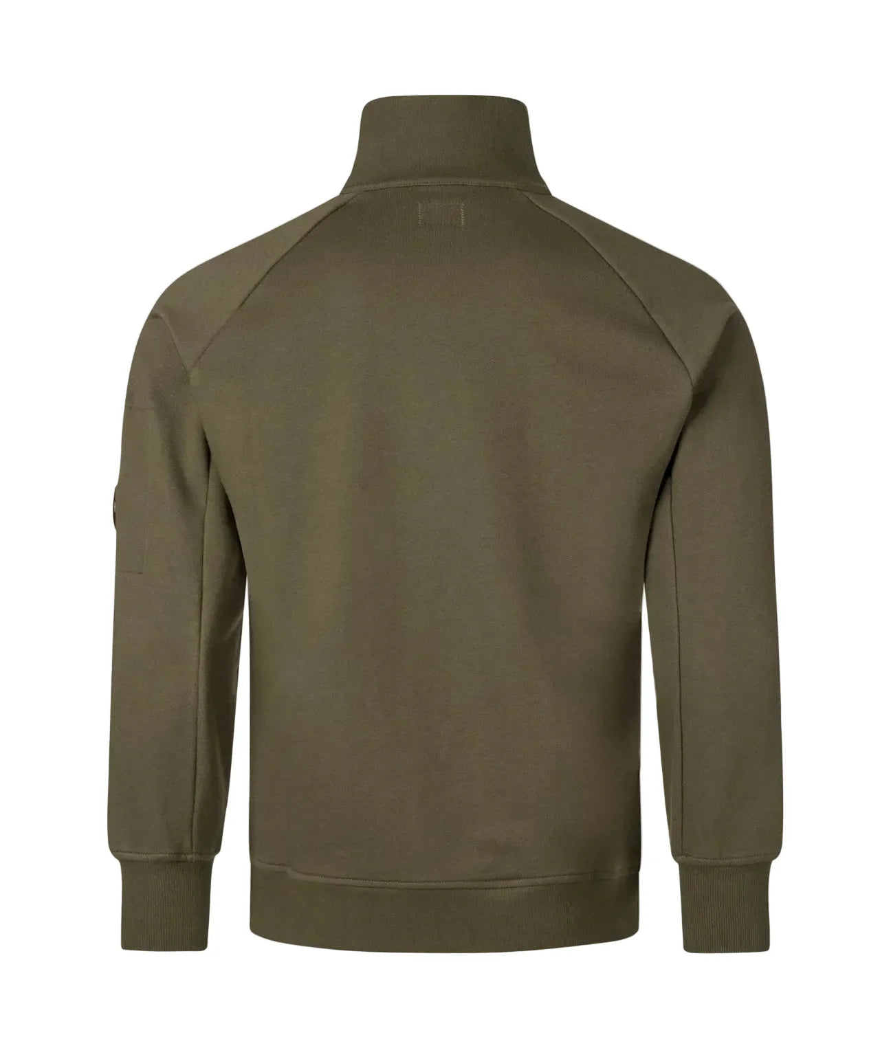 Cp Company 16cm Diagonal Raised Quarter Zip Lens Sweatshirt In Ivy Green