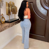 Load image into Gallery viewer, Spike jeans (Blue/silver)