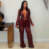 Load image into Gallery viewer, Indira Embroidered Pants Set (Wine)
